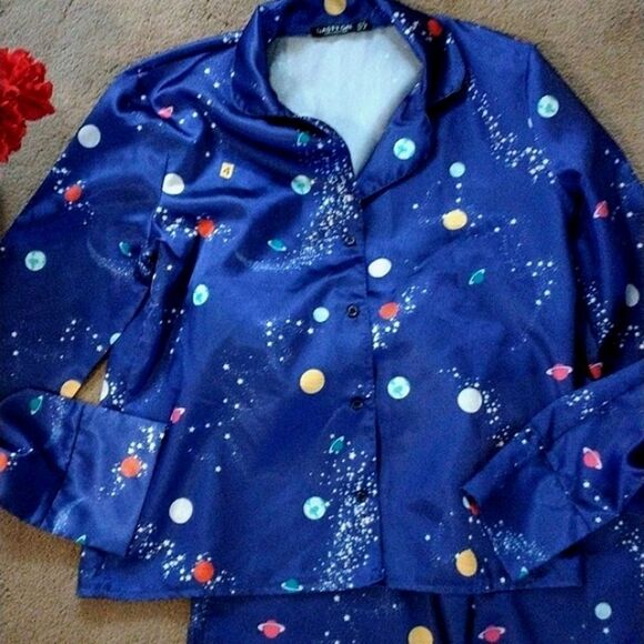 Nasty Gal Satin Pajamas Spacecore - Picture 2 of 9